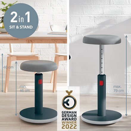 LEITZ Ergonomiczny stołek ERGO COSY, szary LEITZ Ergonomiczny stołek ERGO COSY, szary
