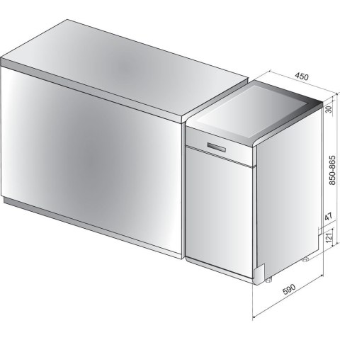 Zmywarka WHIRLPOOL WSFC 3M17 X Zmywarka WHIRLPOOL WSFC 3M17 X