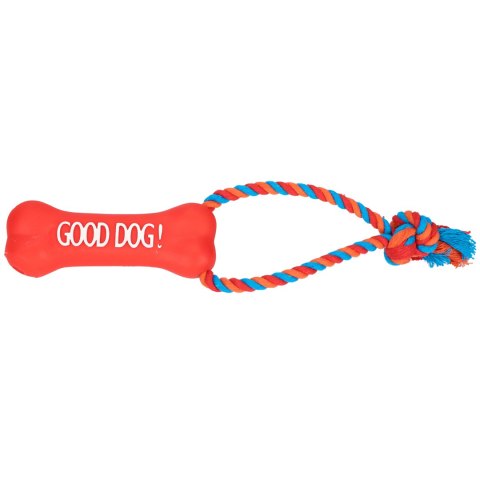 DINGO Zabawka sznur z kością czerwoną dł.13cm DINGO Zabawka sznur z kością czerwoną dł.13cm