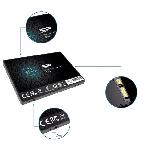 Dysk SSD Silicon Power S55 480GB 2,5" SATA III 560/530 MB/s (SP480GBSS3S55S25) Dysk SSD Silicon Power S55 480GB 2,5" SATA III 560/530 MB/s (SP480GBSS3S55S25)