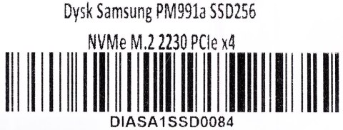 Dysk Samsung PM991a SSD256 NVMe M.2 2230 PCIe x4 Dysk Samsung PM991a SSD256 NVMe M.2 2230 PCIe x4