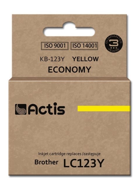 Actis KB-123Y Tusz (zamiennik Brother LC123Y/LC121Y; Standard; 10 ml; żółty) Actis KB-123Y Tusz (zamiennik Brother LC123Y/LC121Y; Standard; 10 ml; żółty)