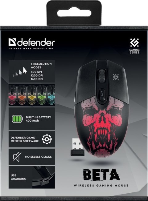 DEFENDER MYSZ GM-707L BETA OPTIC BEZPRZEWODOWA 1600DPI 6P 52707 DEFENDER MYSZ GM-707L BETA OPTIC BEZPRZEWODOWA 1600DPI 6P 52707