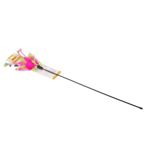 DINGO Wędka dla kota foxi 45+15cm różowo - zielona DINGO Wędka dla kota foxi 45+15cm różowo - zielona