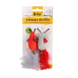 DINGO Zabawka dla kota myszki z piórkami 2szt 11cm
