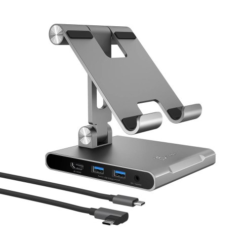 Podstawka ergonomiczna do iPad Pro ze stacją dokującą j5create Multi-Angle Stand with Docking Station for iPad Pro USB-C 1x4K HD Podstawka ergonomiczna do iPad Pro ze stacją dokującą j5create Multi-Angle Stand with Docking Station for iPad Pro USB-C 1x4K HD