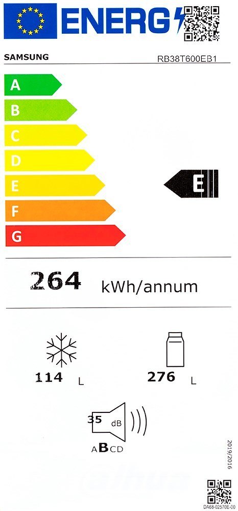 Chłodziarko-zamrażarka SAMSUNG RB38T600EB1/EF Chłodziarko-zamrażarka SAMSUNG RB38T600EB1/EF