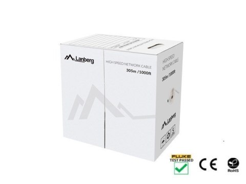 LANBERG KABEL UTP KAT.5E 305M DRUT CU CZARNY FLUKE PASSED LCU5-12CU-0305-BK LANBERG KABEL UTP KAT.5E 305M DRUT CU CZARNY FLUKE PASSED LCU5-12CU-0305-BK
