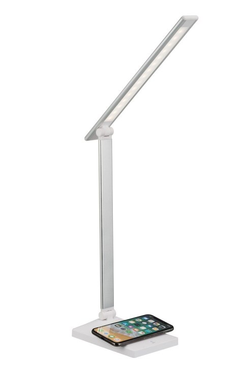 Nowoczesna lampka na biurko LED Activejet PULSAR 2 biała z funkcją szybkiego ładowana bezprzewodowego urządzeń Nowoczesna lampka na biurko LED Activejet PULSAR 2 biała z funkcją szybkiego ładowana bezprzewodowego urządzeń