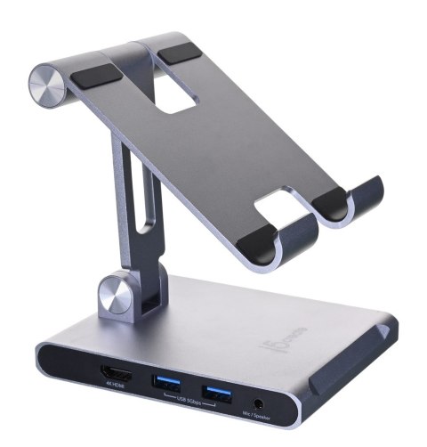 Podstawka ergonomiczna do iPad Pro ze stacją dokującą j5create Multi-Angle Stand with Docking Station for iPad Pro USB-C 1x4K HD Podstawka ergonomiczna do iPad Pro ze stacją dokującą j5create Multi-Angle Stand with Docking Station for iPad Pro USB-C 1x4K HD