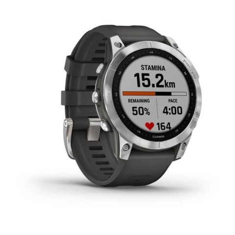 Zegarek Garmin Fenix 7 Standard Edition (47 mm) Silver / Graphite Band Zegarek Garmin Fenix 7 Standard Edition (47 mm) Silver / Graphite Band
