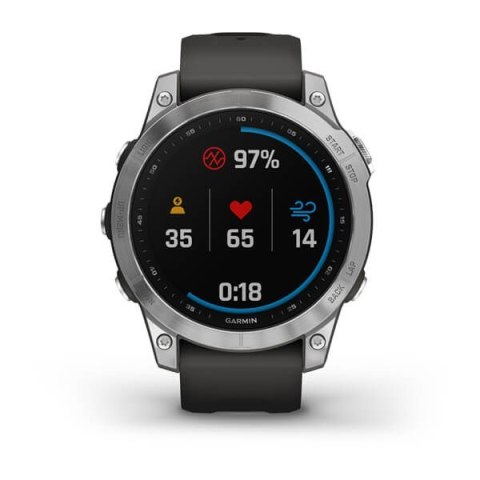 Zegarek Garmin Fenix 7 Standard Edition (47 mm) Silver / Graphite Band Zegarek Garmin Fenix 7 Standard Edition (47 mm) Silver / Graphite Band