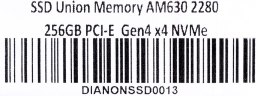 Dysk SSD Union Memory AM630 2280 256GB PCI-E Gen4 x4 NVMe