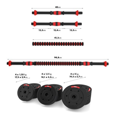 Sztangielki-Sztanga 2w1 SGP20 HMS 20 kg Sztangielki-Sztanga 2w1 SGP20 HMS 20 kg