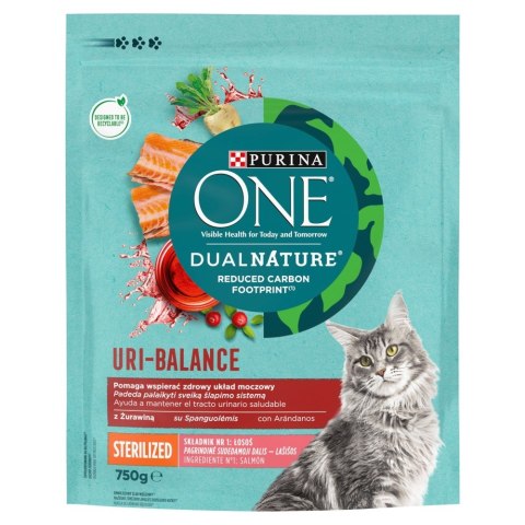 PURINA Dual Nature Uri-Balance Żurawina Sterilized Łosoś - sucha karma dla kota - 750 g PURINA Dual Nature Uri-Balance Żurawina Sterilized Łosoś - sucha karma dla kota - 750 g