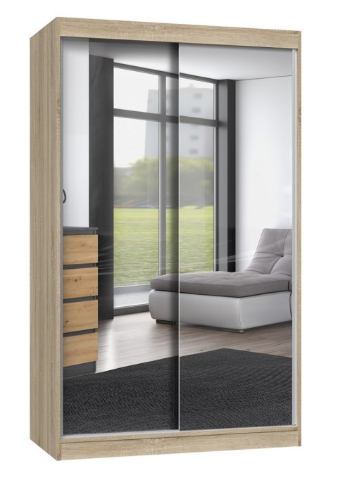 Szafa z drzwiami przesuwnymi z 2 lustrami IGA 120x61xH200 sonoma Szafa z drzwiami przesuwnymi z 2 lustrami IGA 120x61xH200 sonoma