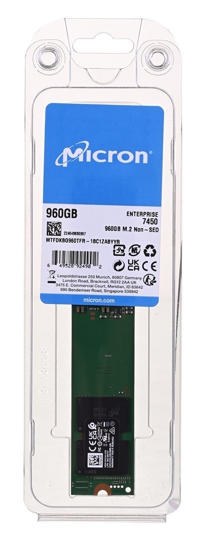 Dysk SSD Micron 7450 PRO 960GB M.2 (22x110) NVMe Gen4 MTFDKBG960TFR-1BC1ZABYYR (DWPD 1) Dysk SSD Micron 7450 PRO 960GB M.2 (22x110) NVMe Gen4 MTFDKBG960TFR-1BC1ZABYYR (DWPD 1)