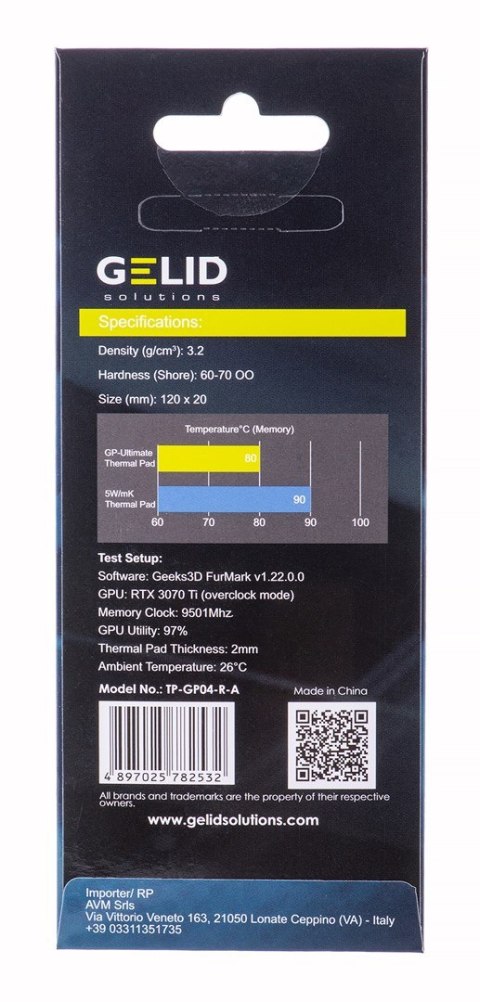 Termopady Gelid Ultimate 120x20x0.5mm TP-GP04-R-A Termopady Gelid Ultimate 120x20x0.5mm TP-GP04-R-A