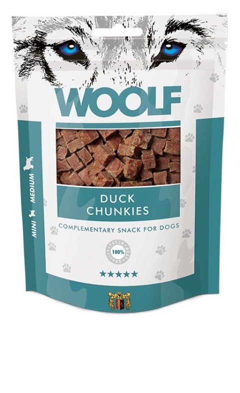 WOOLF Przysmak Duck Chunkies dla psa 100g WOOLF Przysmak Duck Chunkies dla psa 100g