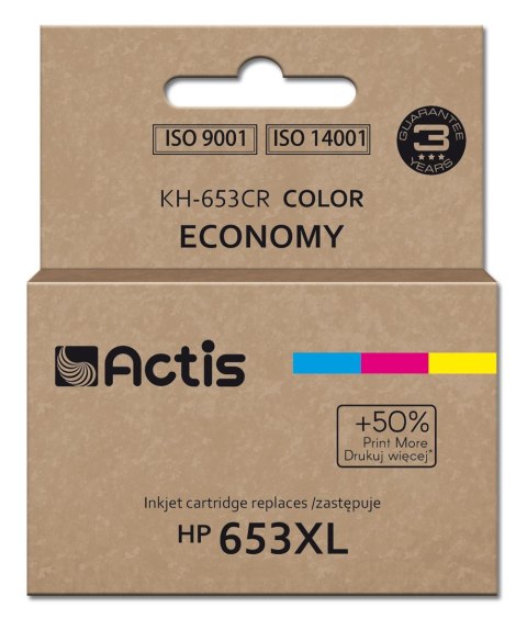 Actis KH-653CR Tusz (zamiennik HP 653XL 3YM74AE; Premium; 18ml; 300 stron; kolorowy) Actis KH-653CR Tusz (zamiennik HP 653XL 3YM74AE; Premium; 18ml; 300 stron; kolorowy)