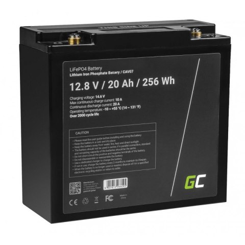 GREEN CELL AKUMULATOR LIFEPO4 CAV07 12/12,8V 20AH 256WH / M5 (F3) GREEN CELL AKUMULATOR LIFEPO4 CAV07 12/12,8V 20AH 256WH / M5 (F3)