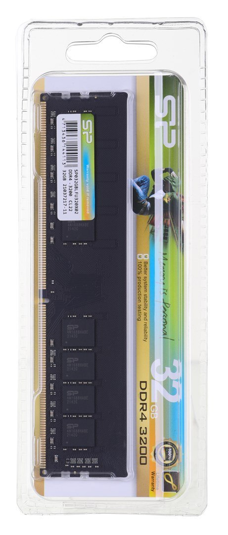 Pamięć RAM Silicon Power DDR4 32GB (1x32GB) 3200MHz CL22 UDIMM Pamięć RAM Silicon Power DDR4 32GB (1x32GB) 3200MHz CL22 UDIMM