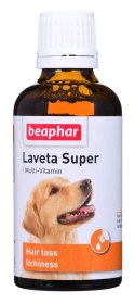 BEAPHAR Laveta Super Multiwitaminowy Preparat przeciw nadmiernemu wypadaniu sierści u psów - 50 ml