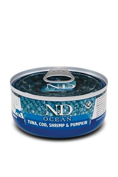 FARMINA N&D Cat Ocean Tuna, Cod, Shrimp&Pumpkin Adult- mokra karma dla kota - 70 g FARMINA N&D Cat Ocean Tuna, Cod, Shrimp&Pumpkin Adult- mokra karma dla kota - 70 g