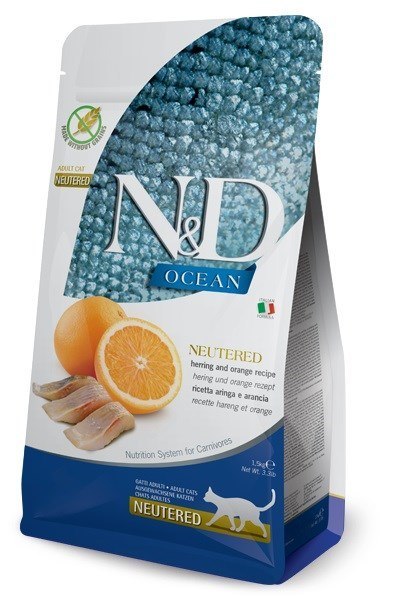 FARMINA N&D Ocean Cat Herring&Orange Neutered - sucha karma dla kota - 1,5 kg FARMINA N&D Ocean Cat Herring&Orange Neutered - sucha karma dla kota - 1,5 kg