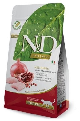 FARMINA N&D Prime Chicken & Pomegranate Adult Neutered - sucha karma dla kota - 1,5kg