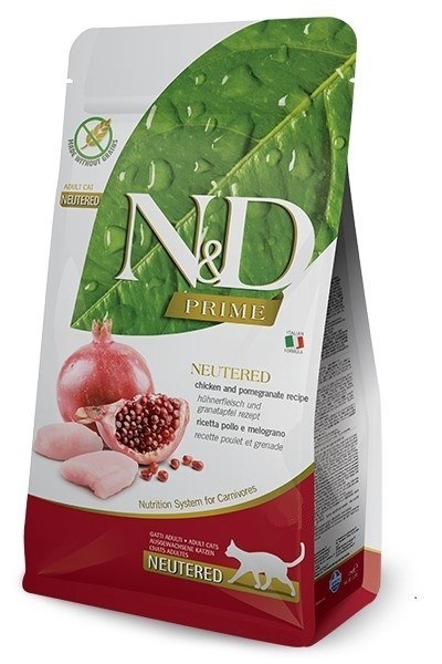 FARMINA N&D Prime Chicken & Pomegranate Adult Neutered - sucha karma dla kota - 1,5kg