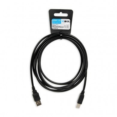 Kabel IBOX USB 2.0 A-B M/M 3M DRUKARKA IKU2D30 (USB 2.0 typu A M - USB 2.0 typu B M; 3m; kolor czarny) Kabel IBOX USB 2.0 A-B M/M 3M DRUKARKA IKU2D30 (USB 2.0 typu A M - USB 2.0 typu B M; 3m; kolor czarny)