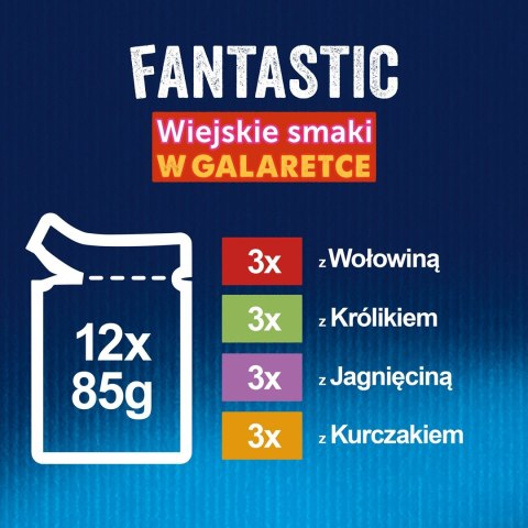 FELIX Fantastic Wiejskie smaki - mokra karma dla kota - 12x85g FELIX Fantastic Wiejskie smaki - mokra karma dla kota - 12x85g