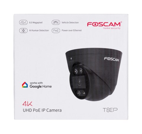 FOSCAM Kamera T8EP 8MP POE Czarna FOSCAM Kamera T8EP 8MP POE Czarna