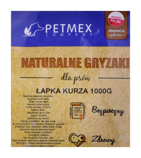 PETMEX Łapka kurza - gryzak dla psa - 1 kg PETMEX Łapka kurza - gryzak dla psa - 1 kg