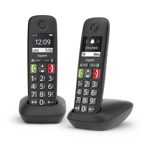 Gigaset Telefon bezprzewodowy E290 Duo Black Gigaset Telefon bezprzewodowy E290 Duo Black