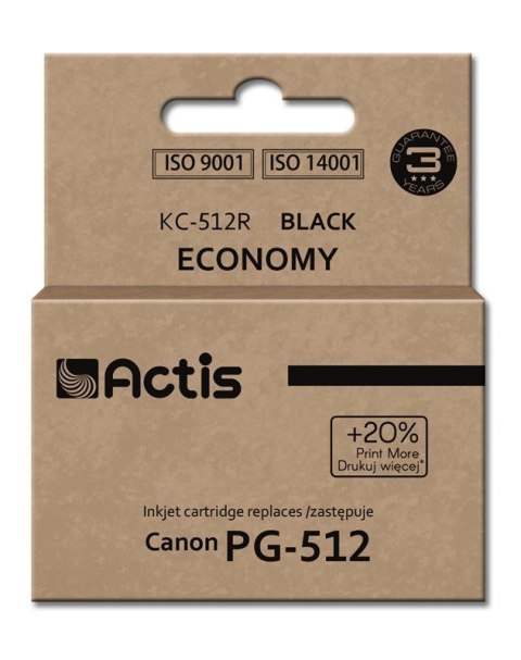 Actis KC-512R Tusz (zamiennik Canon PG-512; Standard; 15 ml; czarny) Actis KC-512R Tusz (zamiennik Canon PG-512; Standard; 15 ml; czarny)