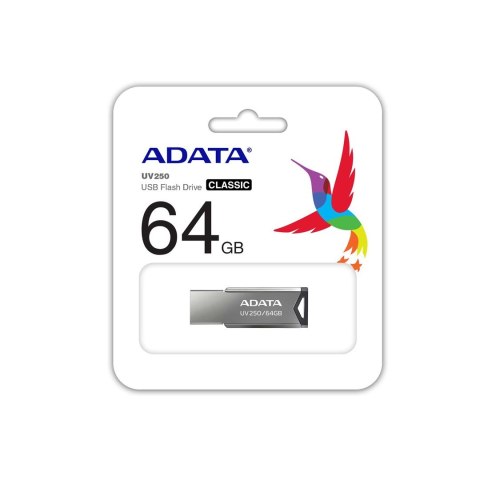 Pendrive ADATA UV250 AUV250-64G-RBK (64GB; USB 2.0; kolor srebrny) Pendrive ADATA UV250 AUV250-64G-RBK (64GB; USB 2.0; kolor srebrny)