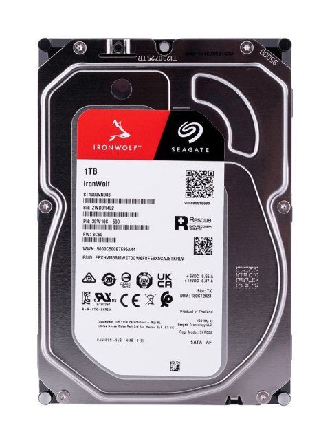 Dysk twardy HDD Seagate IronWolf 1TB 3,5" SATA ST1000VN008 Dysk twardy HDD Seagate IronWolf 1TB 3,5" SATA ST1000VN008