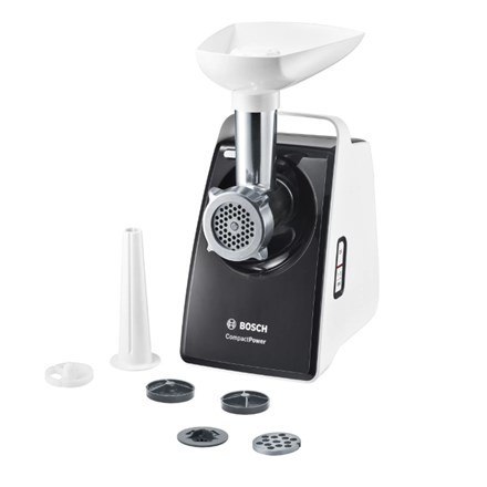 Bosch | Maszynka do mielenia mięsa CompactPower | MFW3612A | Czarny | 500 W | Liczba prędkości 1 | 2 tarcze: 4 mm i 8 mm; Akceso Bosch | Maszynka do mielenia mięsa CompactPower | MFW3612A | Czarny | 500 W | Liczba prędkości 1 | 2 tarcze: 4 mm i 8 mm; Akceso