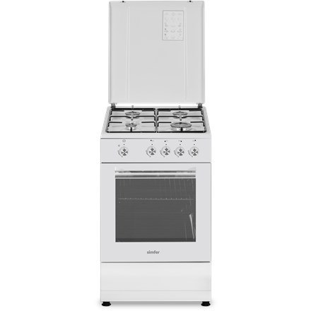 Simfer | Kuchenka | 4401SGRBB.1 | Typ płyty gazowej | Typ piekarnika Gazowy | Biały | Szerokość 50 cm | Głębokość 55 cm | 49 L Simfer | Kuchenka | 4401SGRBB.1 | Typ płyty gazowej | Typ piekarnika Gazowy | Biały | Szerokość 50 cm | Głębokość 55 cm | 49 L