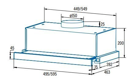 CATA TFB-5160 X Hood, Energy efficiency class C, Width 59.5 cm, Max 297 m3/h, Mechanical control, LED, Stainless steel CATA CATA TFB-5160 X Hood, Energy efficiency class C, Width 59.5 cm, Max 297 m3/h, Mechanical control, LED, Stainless steel CATA
