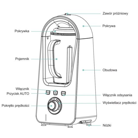 POWERNEED KIELICHOWY BLENDER PRÓŻNIOWY SOUS VIDE 1500ML, 800W, 21000RPM, MAKS. 40ST.C, CZARNY, SF-711 POWERNEED KIELICHOWY BLENDER PRÓŻNIOWY SOUS VIDE 1500ML, 800W, 21000RPM, MAKS. 40ST.C, CZARNY, SF-711