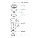POWERNEED KIELICHOWY BLENDER PRÓŻNIOWY SOUS VIDE 1500ML, 800W, 21000RPM, MAKS. 40ST.C, CZARNY, SF-711