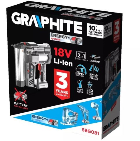 Zszywacz akumulatorowy Graphite 2w1 Energy+ 18V Li-Ion bez akumulatora Zszywacz akumulatorowy Graphite 2w1 Energy+ 18V Li-Ion bez akumulatora