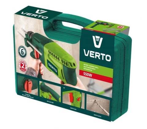 Młotowiertarka SDS+ 550W, walizka Verto Młotowiertarka SDS+ 550W, walizka Verto