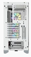 Korsarz | Obudowa Mid-Tower ATX ze szkła hartowanego | iCUE 4000X RGB | Szyba boczna | Wieża środkowa | Biały | Zasilacz w zesta