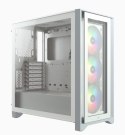 Korsarz | Obudowa Mid-Tower ATX ze szkła hartowanego | iCUE 4000X RGB | Szyba boczna | Wieża środkowa | Biały | Zasilacz w zesta