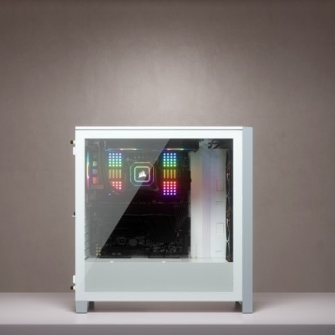 Korsarz | Obudowa Mid-Tower ATX ze szkła hartowanego | iCUE 4000X RGB | Szyba boczna | Wieża środkowa | Biały | Zasilacz w zesta Korsarz | Obudowa Mid-Tower ATX ze szkła hartowanego | iCUE 4000X RGB | Szyba boczna | Wieża środkowa | Biały | Zasilacz w zesta
