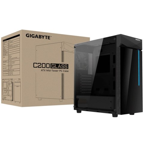 OBUDOWA KOMPUTEROWA MIDITOWER ATX W/O PSU GB-C200G BLACK GIGABYTE OBUDOWA KOMPUTEROWA MIDITOWER ATX W/O PSU GB-C200G BLACK GIGABYTE
